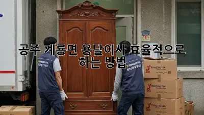 공주 계룡면 용달이사, 효율적으로 하는 방법!